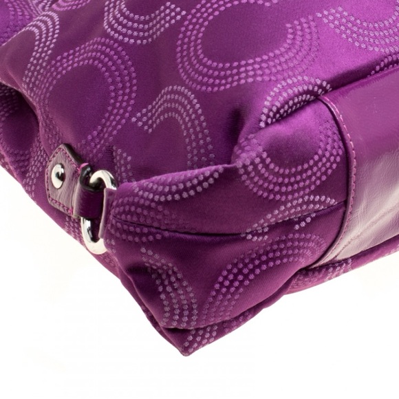 Coach Purple Fabric and Patent Leather Ashley Tote - Picture 4 of 12